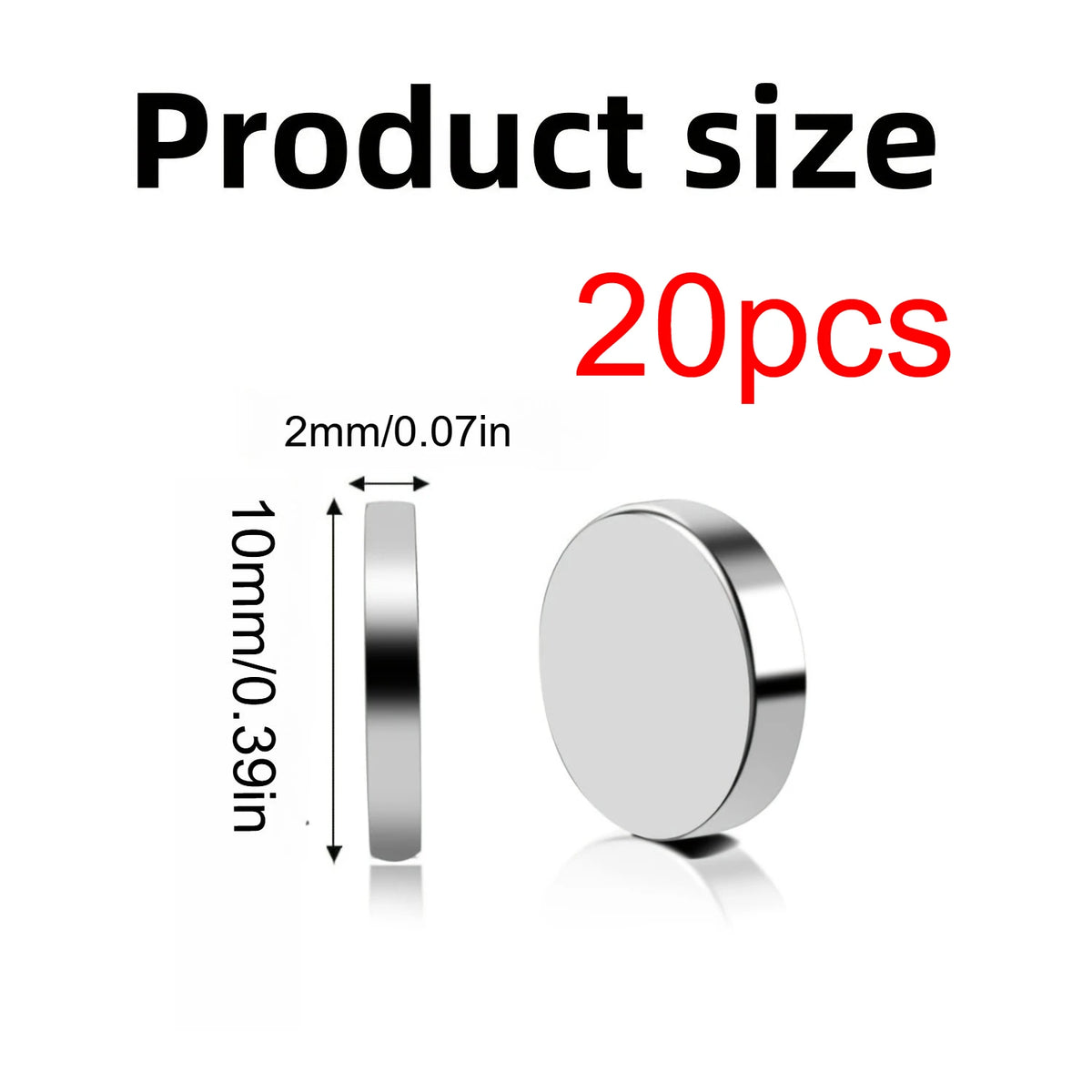 Circular Magnetic Stickers for Whiteboard and DIY Projects – 10x2mm-20pcs