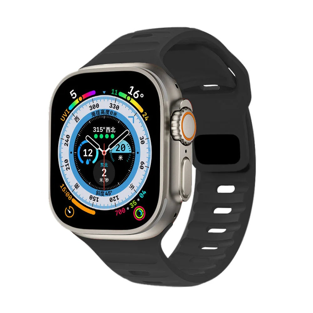 Silicone Sport Band for Apple Watch 49mm–40mm – Black