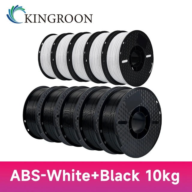 Kingroon 10kg 3D Printer Filament 1.75mm PLA, ABS, or PETG – ABS 10kg Mix
