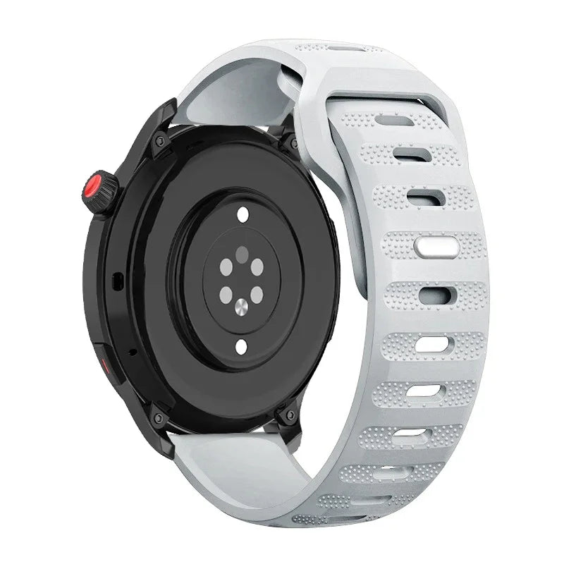 Silicone Watch Band for Samsung Galaxy, Huawei, and Garmin Watches – Light Grey
