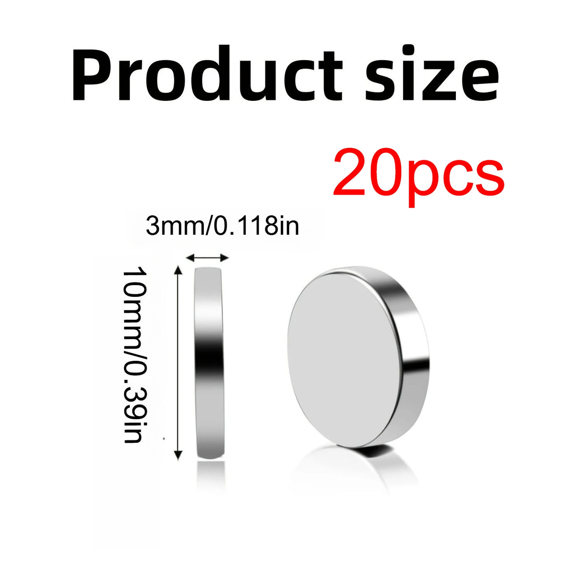 Circular Magnetic Stickers for Whiteboard and DIY Projects – 10x3mm-20pcs