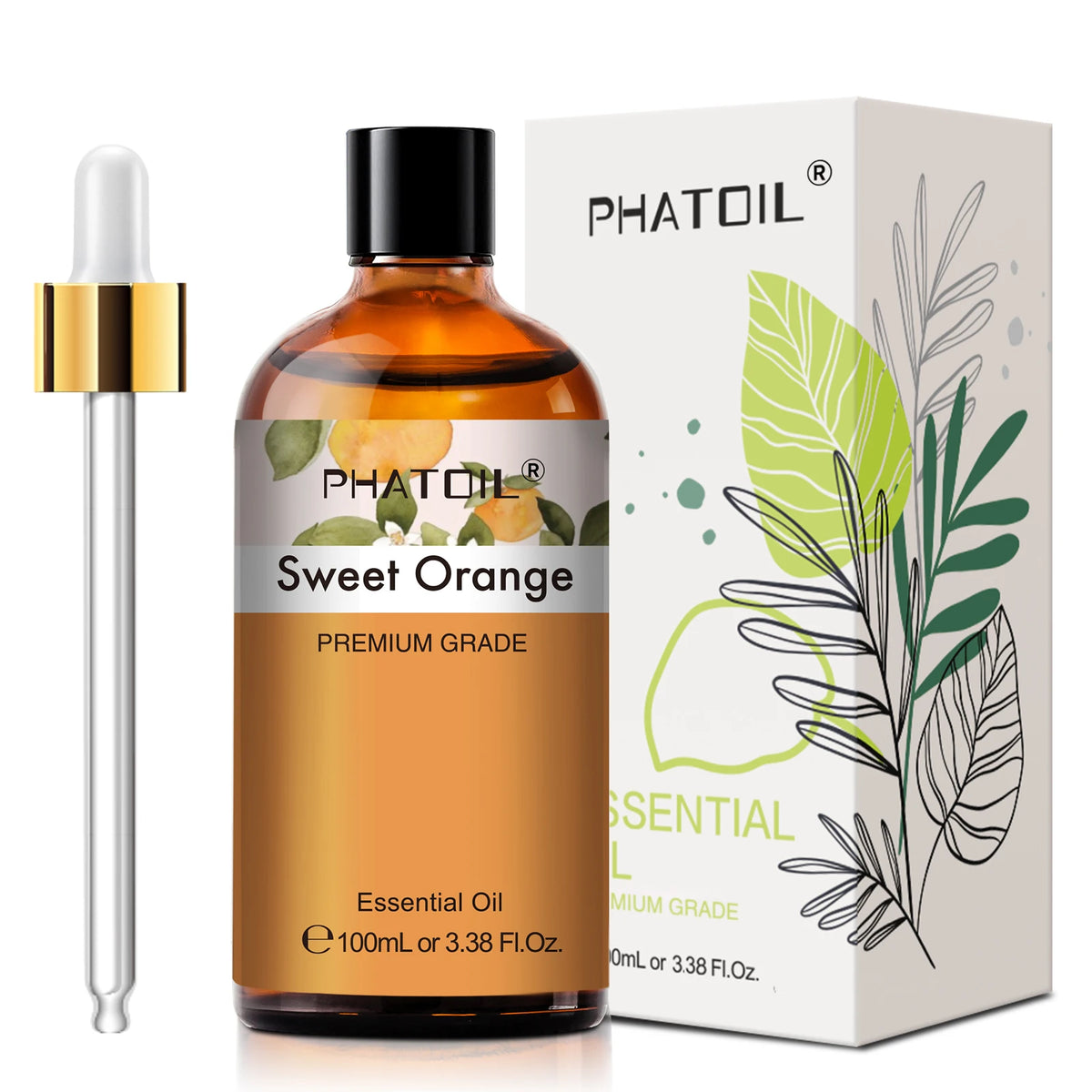 Phatoil 100ml Pure Natural Essential Oil for Diffusers and DIY Crafts – Sweet Orange