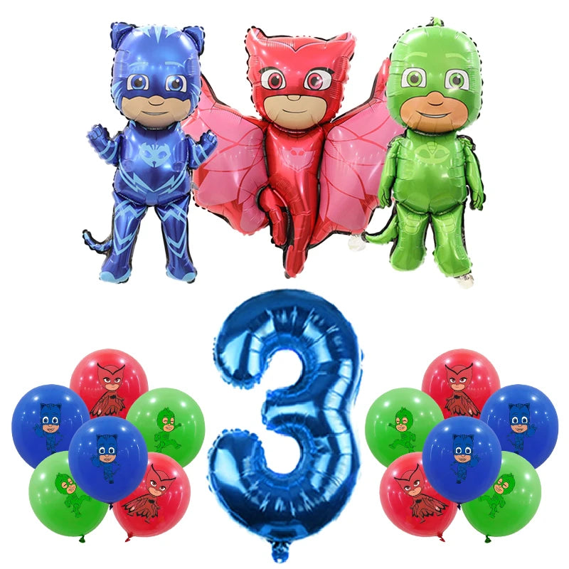 PJ Masks Birthday Party Decoration Balloon and Tableware Set – Balloon Set 3 -16pcs