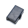 RFID Slim Mini Wallet, PU Leather and Aluminum Alloy Card Holder – Blue