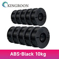 Kingroon 10kg 3D Printer Filament 1.75mm PLA, ABS, or PETG – ABS 10kg Black