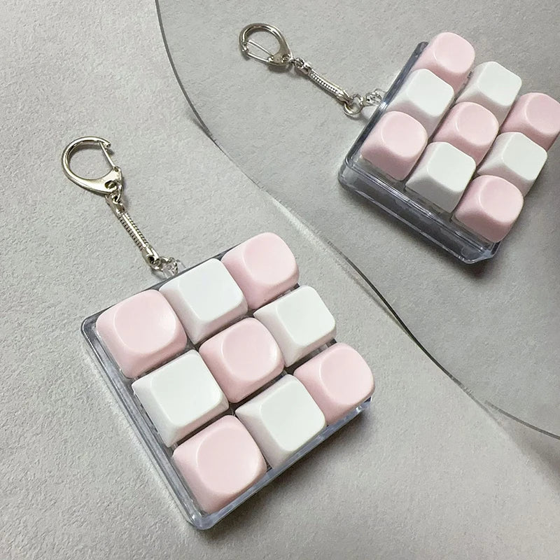 9-Key Mechanical Keyboard Fidget Keychain Stress Relief Toy – A12