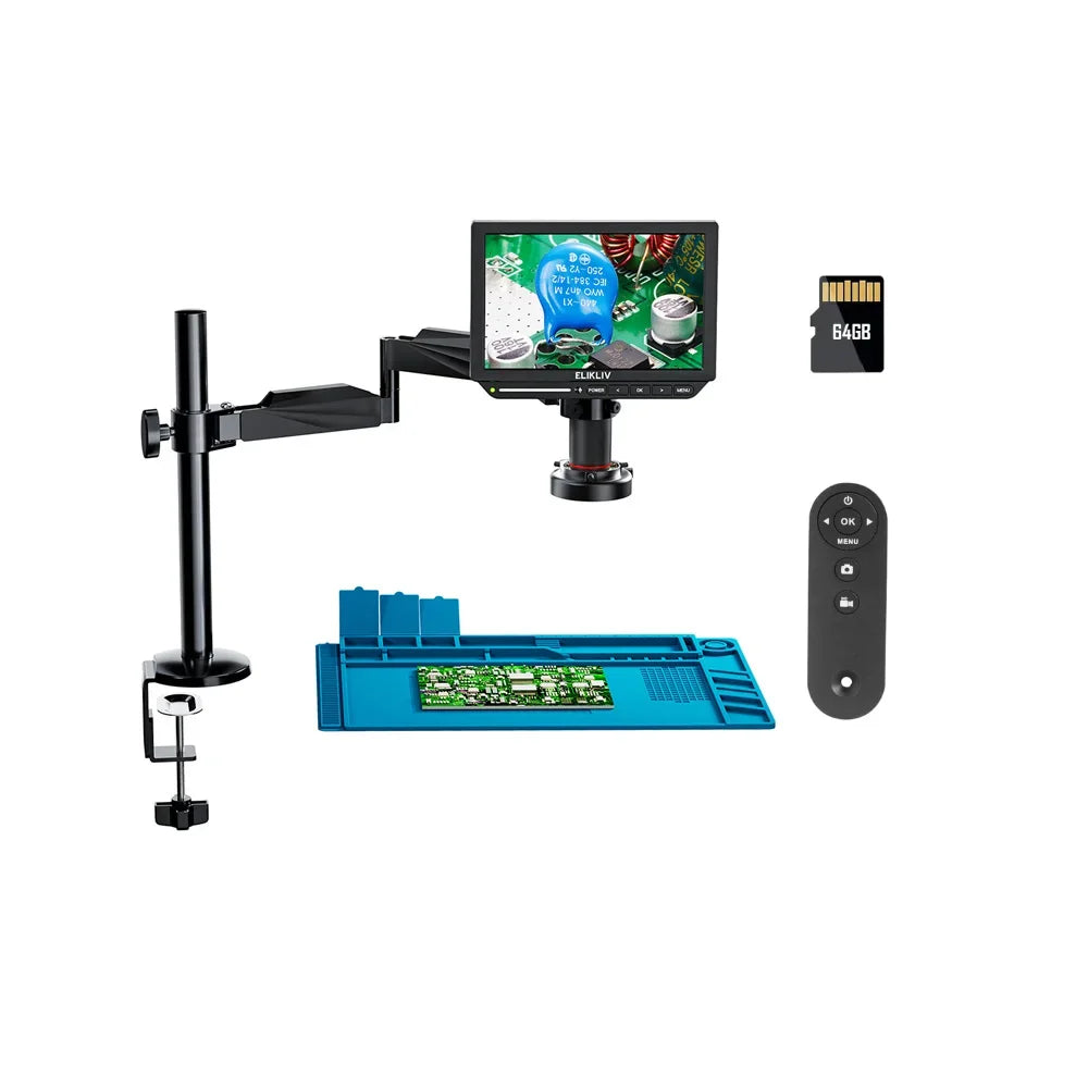 Elikliv EM4K 4K Digital Microscope with 10.1" Screen and Boom Arm – Elikliv EM4K FLEX