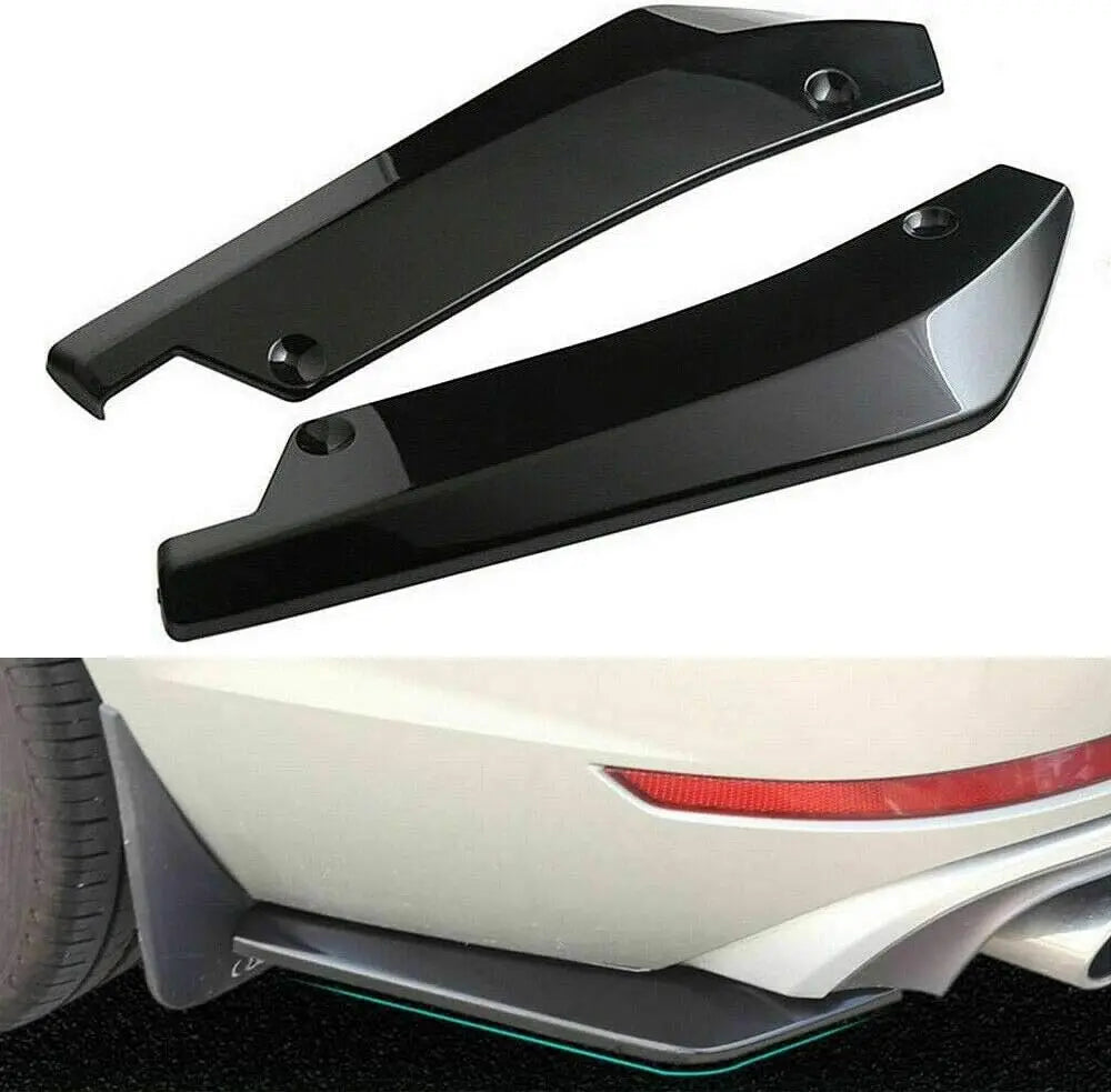 Glossy black car rear bumper lip diffusers