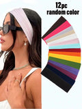 Elastic Sports Headband - Soft Acrylic Blend, 20 cm Length – 12pcs
