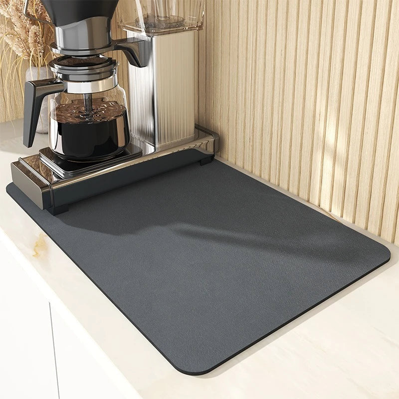 Absorbent Diatom Mud Kitchen Drying Mat - Non-slip Heat Insulation Pad – DarkGrey