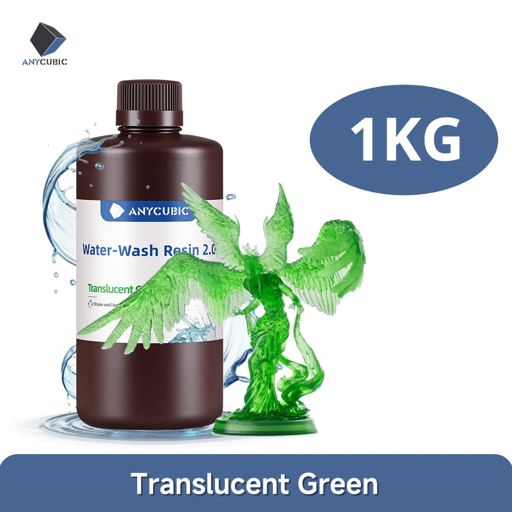 Anycubic Water-Washable Resin 2.0 for LCD 3D Printers – T-Green 1kg