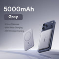 Baseus 5000mAh Magnetic Power Bank, 15W Wireless and 20W Wired Charging – Grey