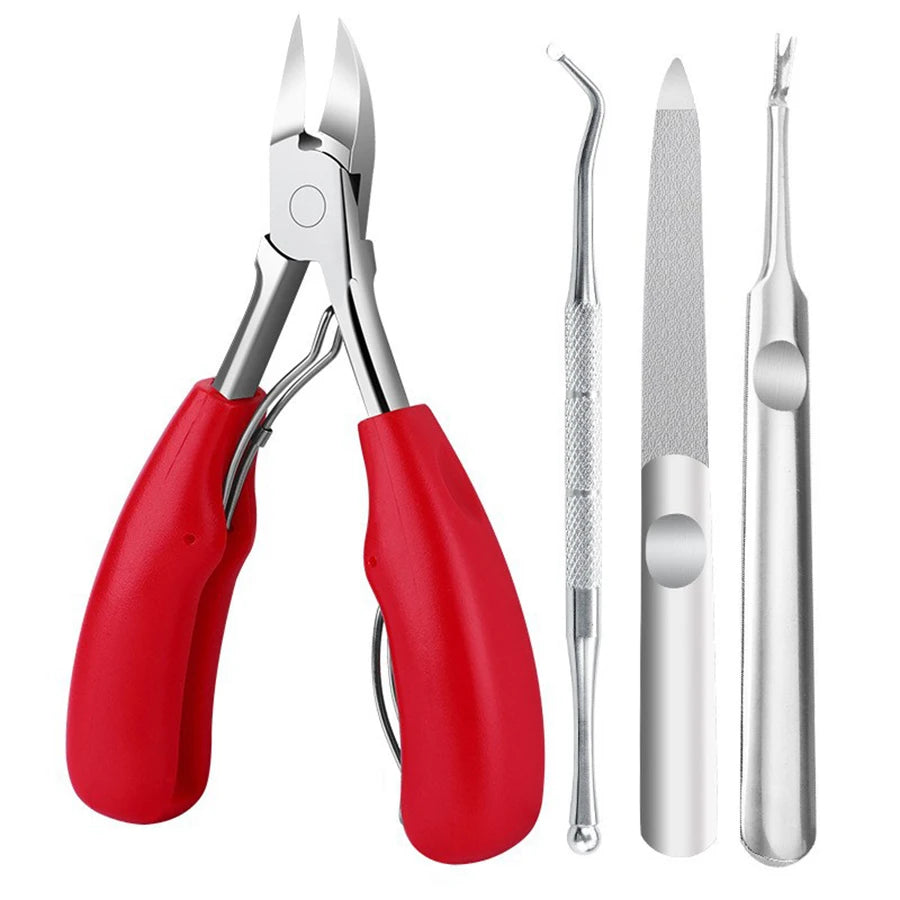 Ouriner Stainless Steel Concave Nail Clippers for Thick Ingrown Nails – YZQ025-4pcs set