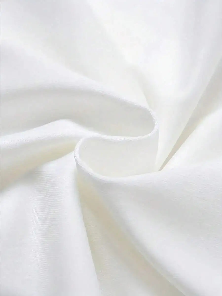 Close-up of white cotton fabric texture