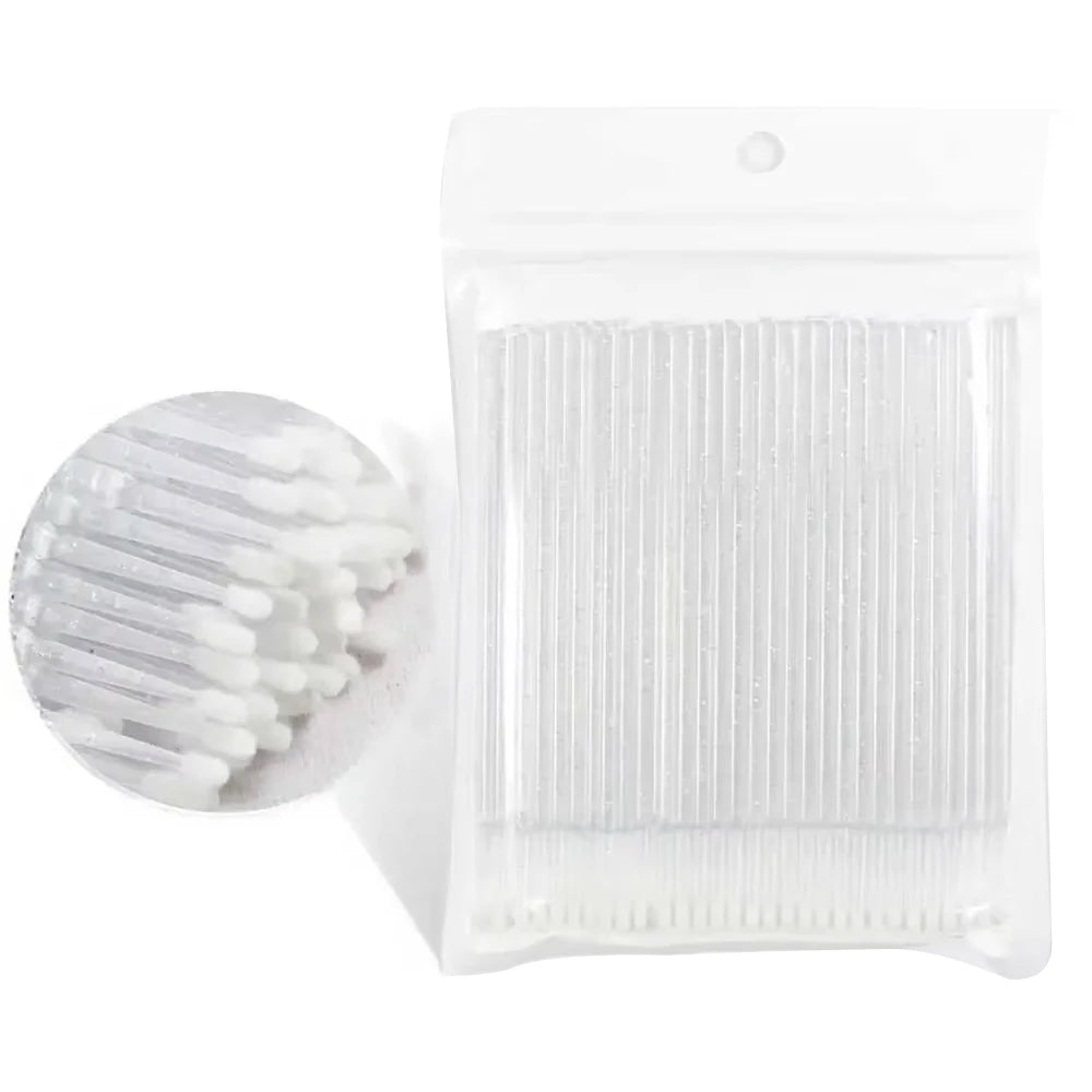 Eyelash Cleaning Micro Brushes, 100 Pieces – White B
