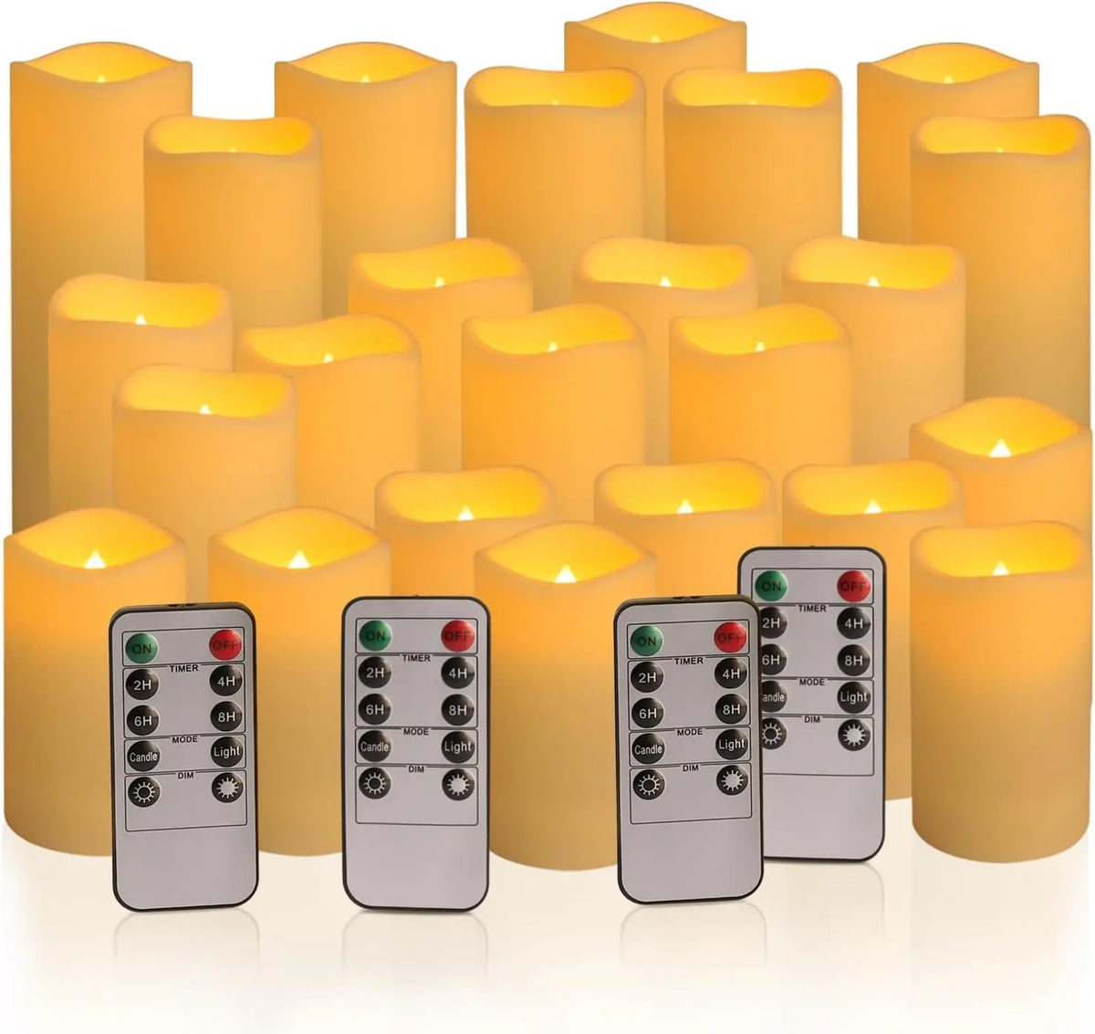 Flameless LED Tea Light Candles with Remote and Timer – 24PCS