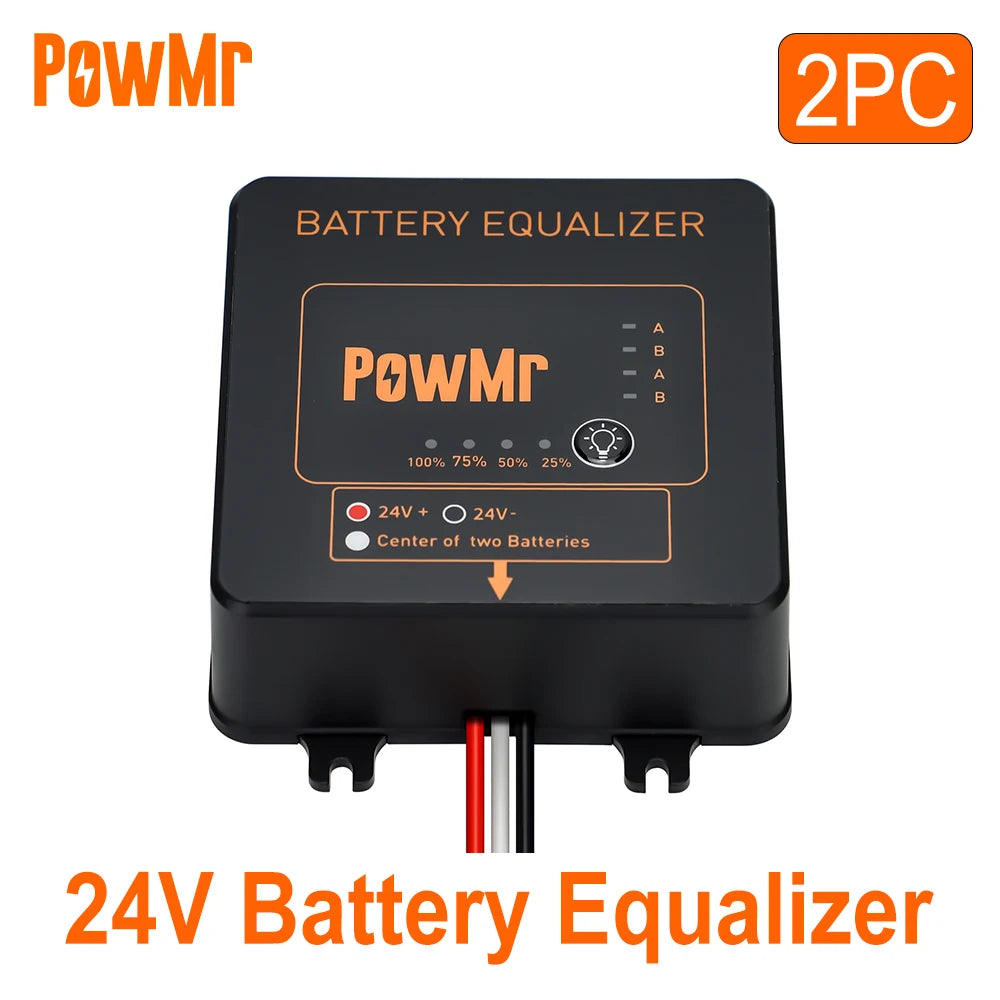 PowMr Battery Equalizer Voltage Balancer for 24V and 48V Battery Banks – 2PC 24V Equalizer