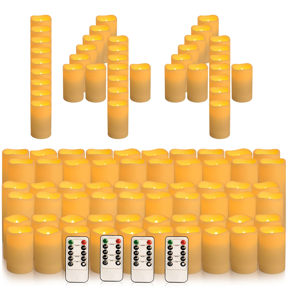 Flameless LED Tea Light Candles with Remote and Timer – 144PCS