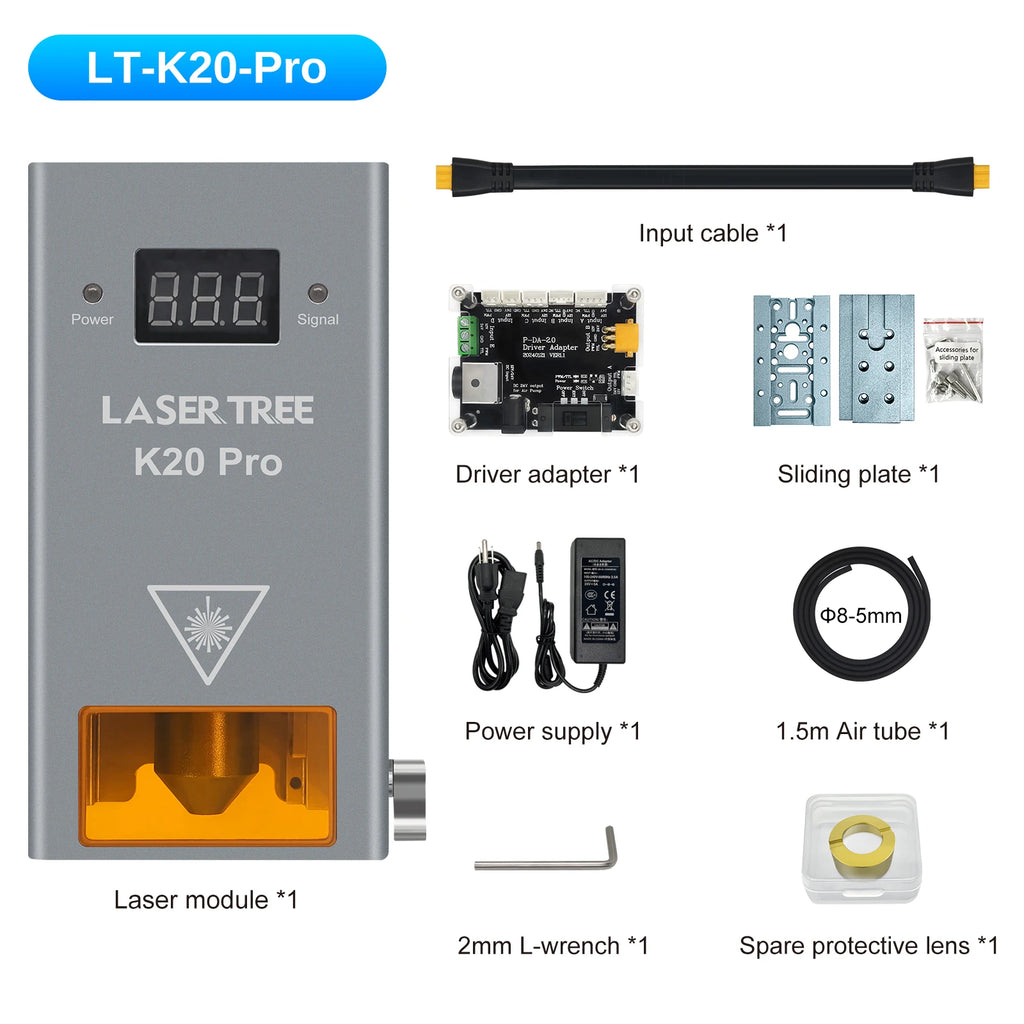 LASER TREE K20 20W Optical Power Laser Module with Air Assist – LT-K20-PRO