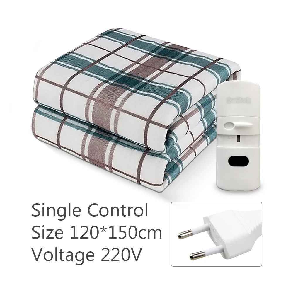 Electric Heating Blanket with Thermal Control and Overheating Protection – Green 120X150CM