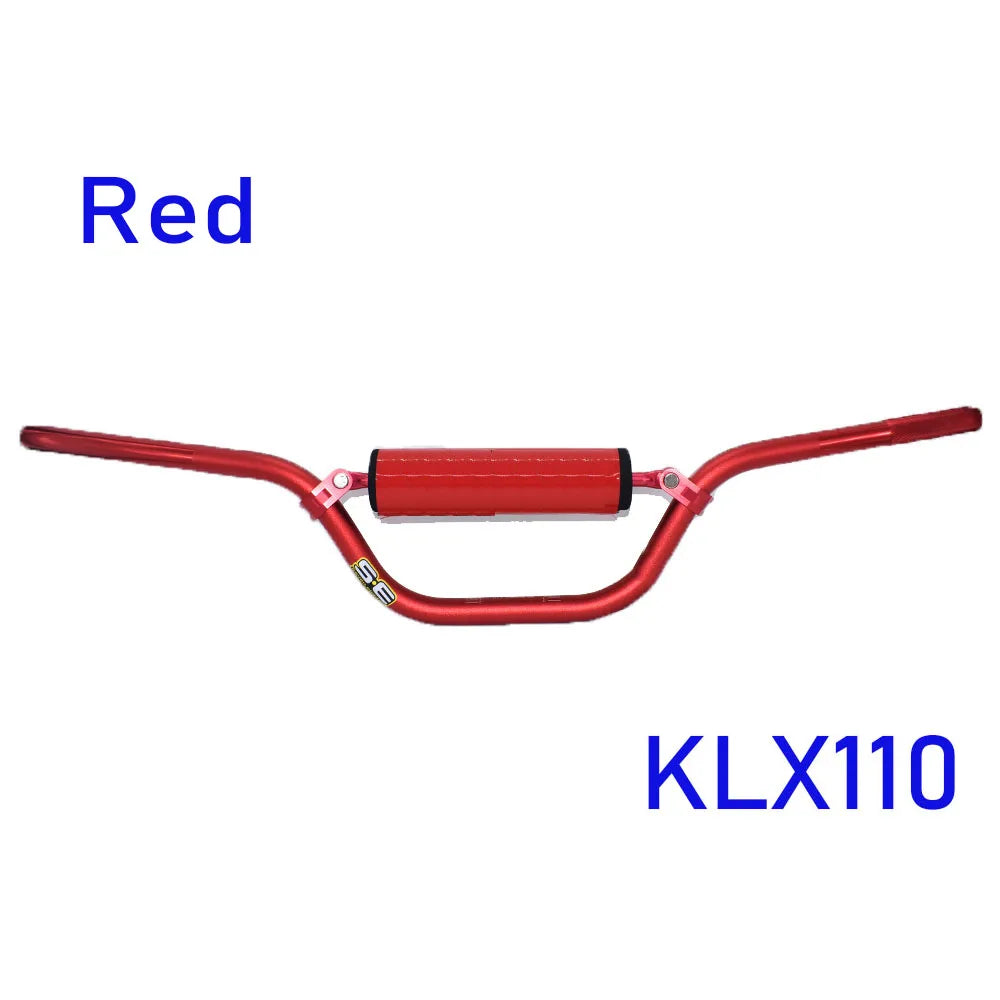 22mm Aluminum Motorcycle Handlebar for KLX110 and DRZ 110 – Red