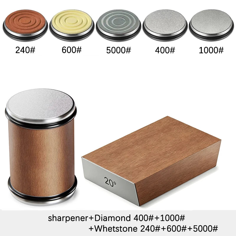 Niiruo Rolling Knife Sharpener with 15° and 20° Magnetic Angle Guide – J Set