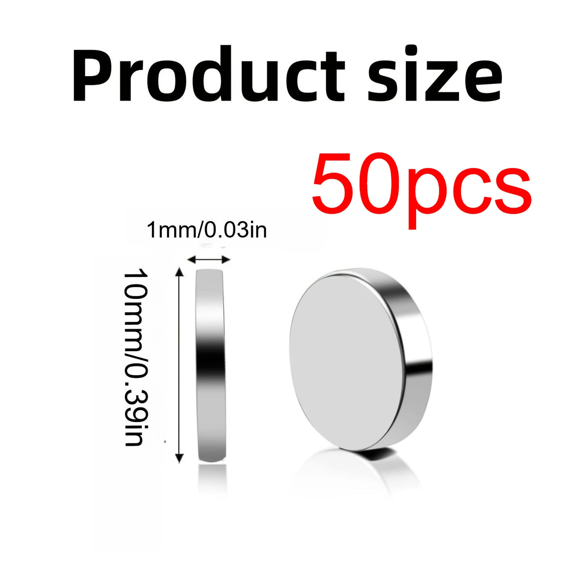 Circular Magnetic Stickers for Whiteboard and DIY Projects – 10x1mm-50pcs