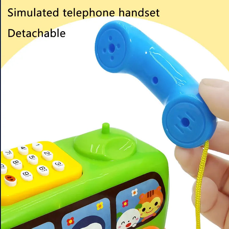Detachable plastic telephone handset from a toy bus with number buttons