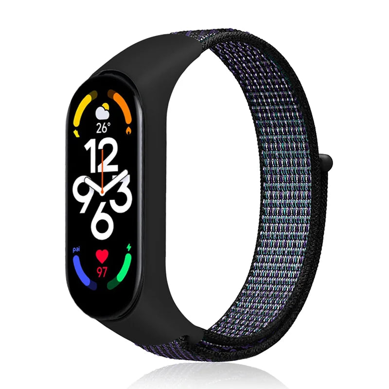 Nylon Loop Sport Watchband for Xiaomi Mi Band 3, 4, 5, 6, and 7 – Hyper Grape 14