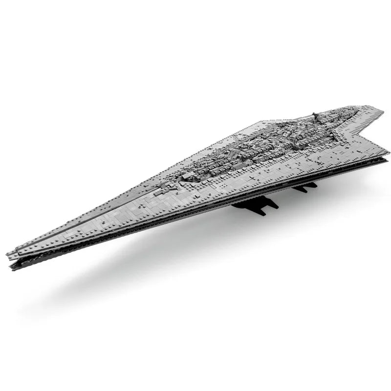 Top angle view of a grey star dreadnought building block model