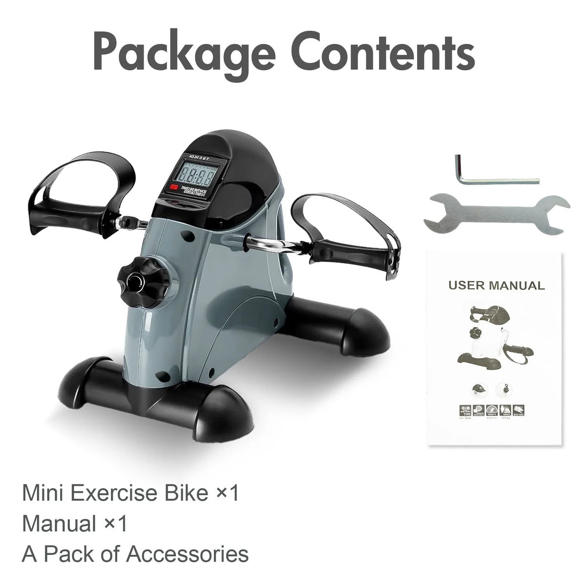 Mini Motorized Pedal Exerciser Bike with LCD Screen for Arm and Leg – Blue Color
