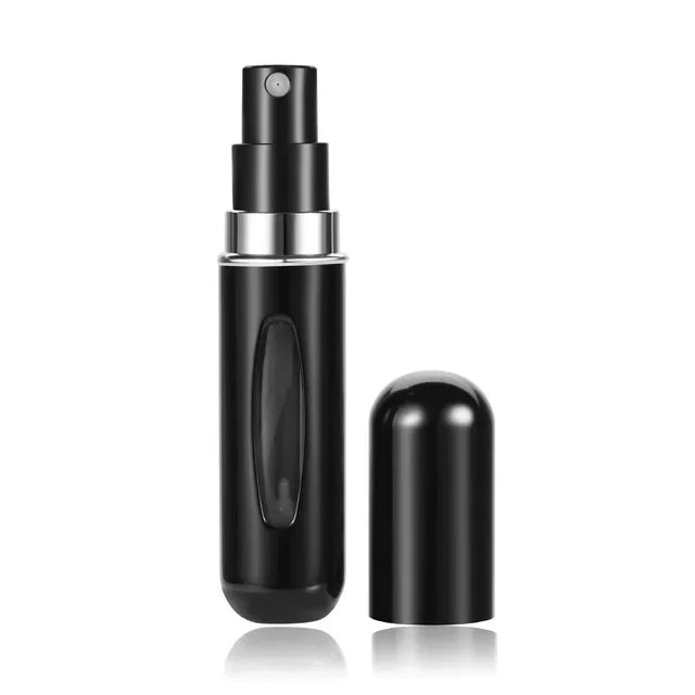 Refillable Mini Perfume Spray Bottle, Bottom-Filling Travel Atomizer – Black