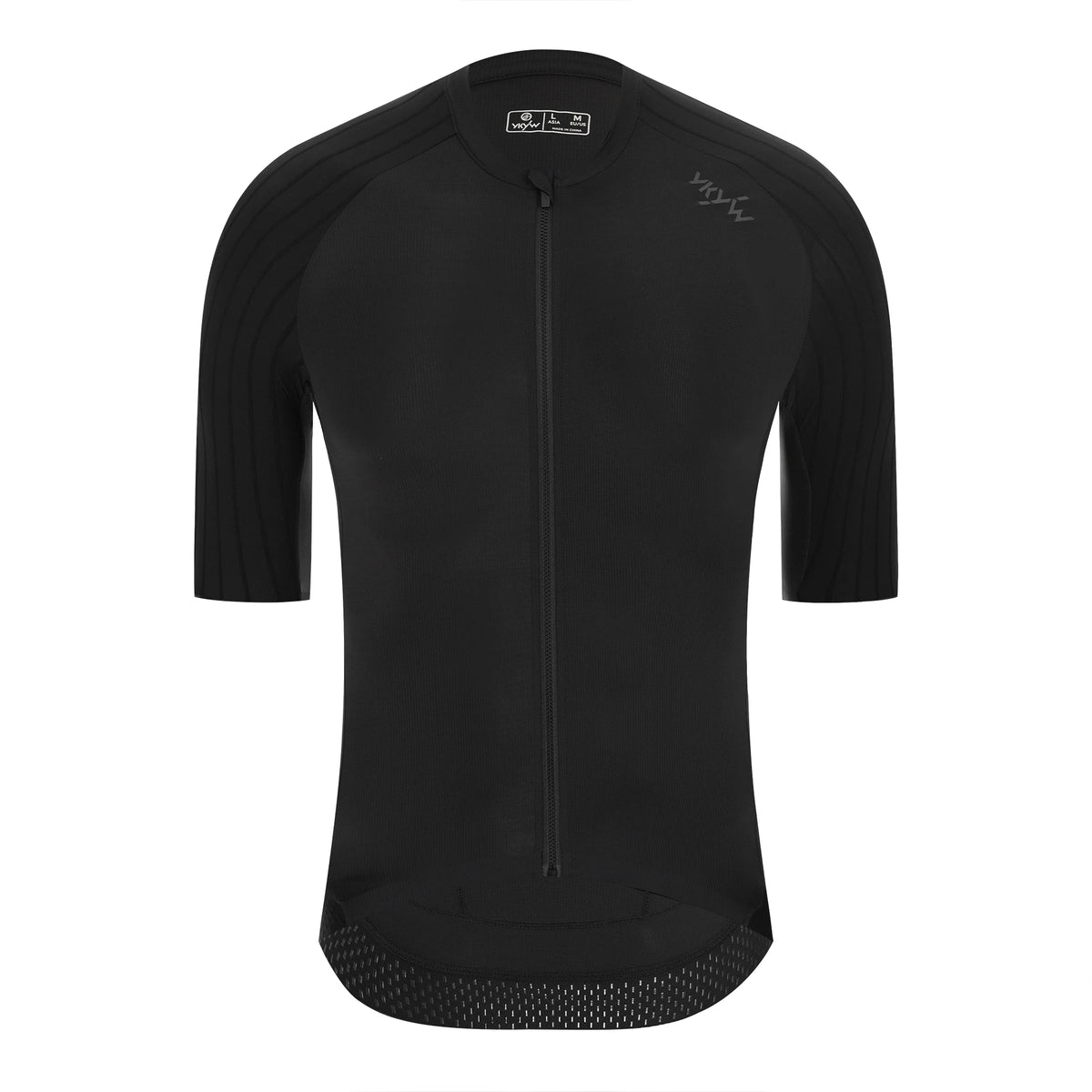 Ykywbike Men's Summer Cycling Jersey with YKK Zipper and 4 Pockets – YJZ2035 black