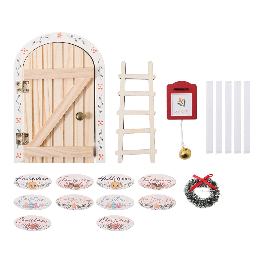 Wooden Fairy Elf Door Miniature Craft Decoration and Tooth Box – 6