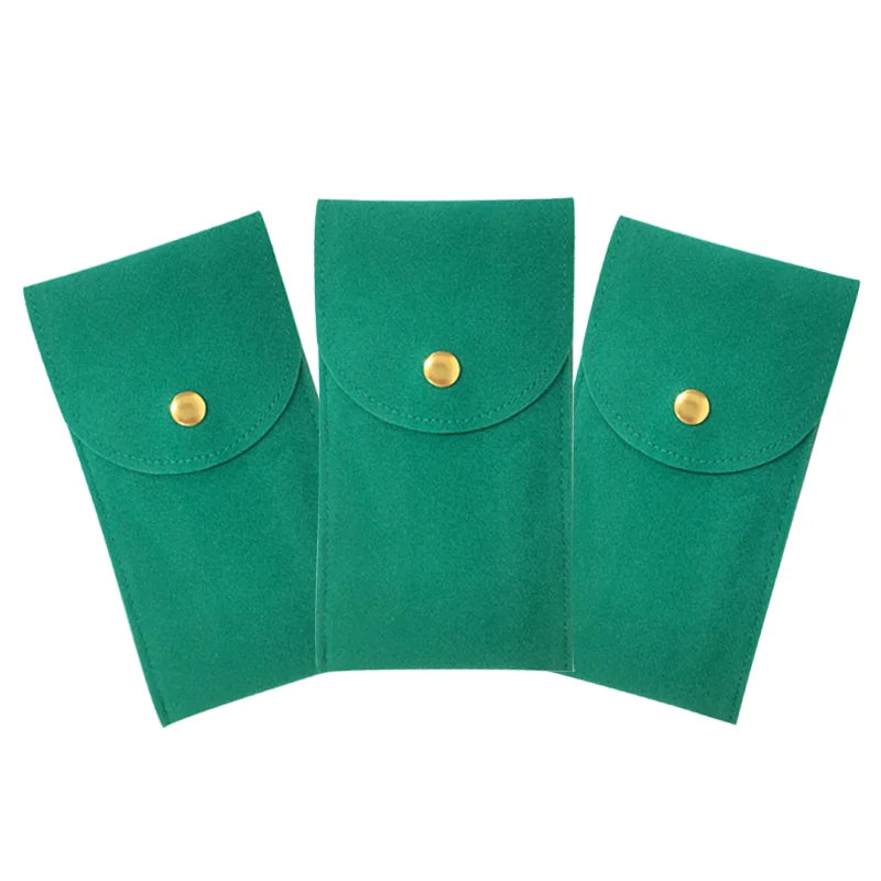 Embers Flannelette Watch Travel Storage Case, 13x7cm – 3Pcs-Green