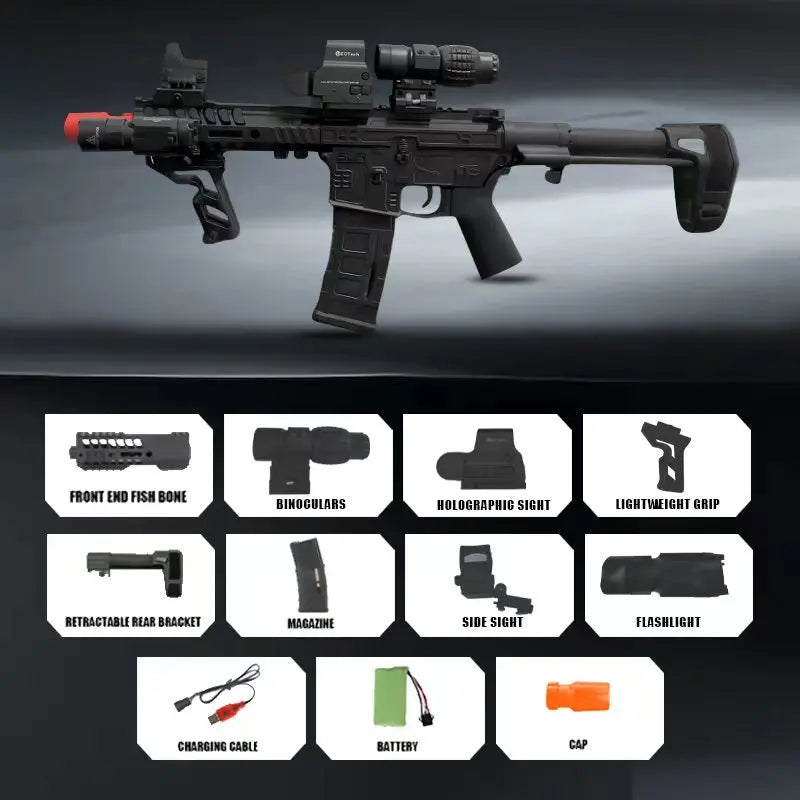 SLR Electric Gel Ball Gun Toy Rifle with Dual Firing Modes – Black