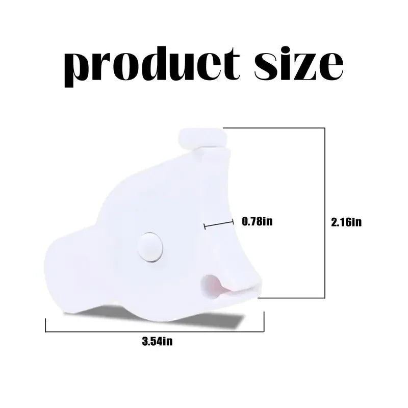 Dimensions diagram of a white automatic retractable tape measure