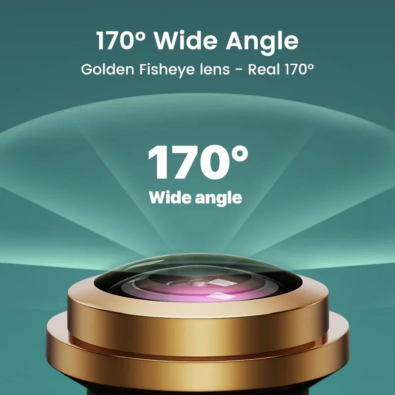Close up of the wide-angle fisheye lens for vehicle camera