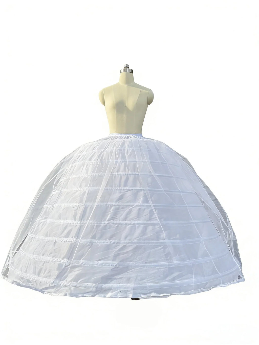 White ten-hoop petticoat for ball gown dress