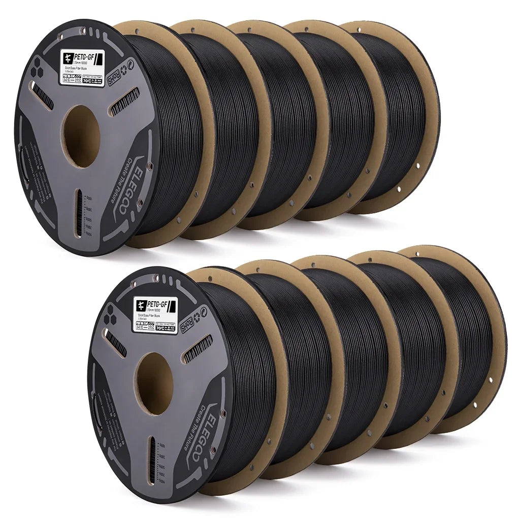 Multiple spools of black PETG-GF filament