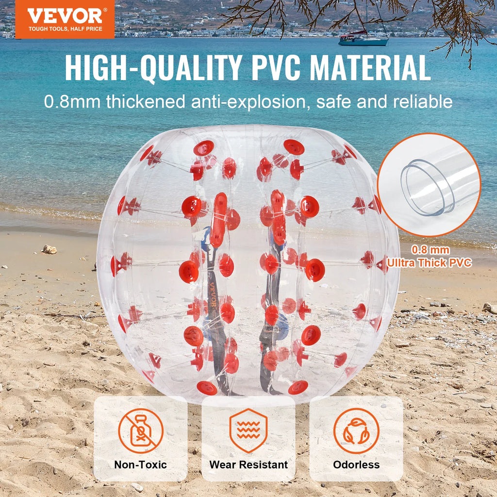 Clear inflatable bumper ball made of 0.8mm thick PVC material