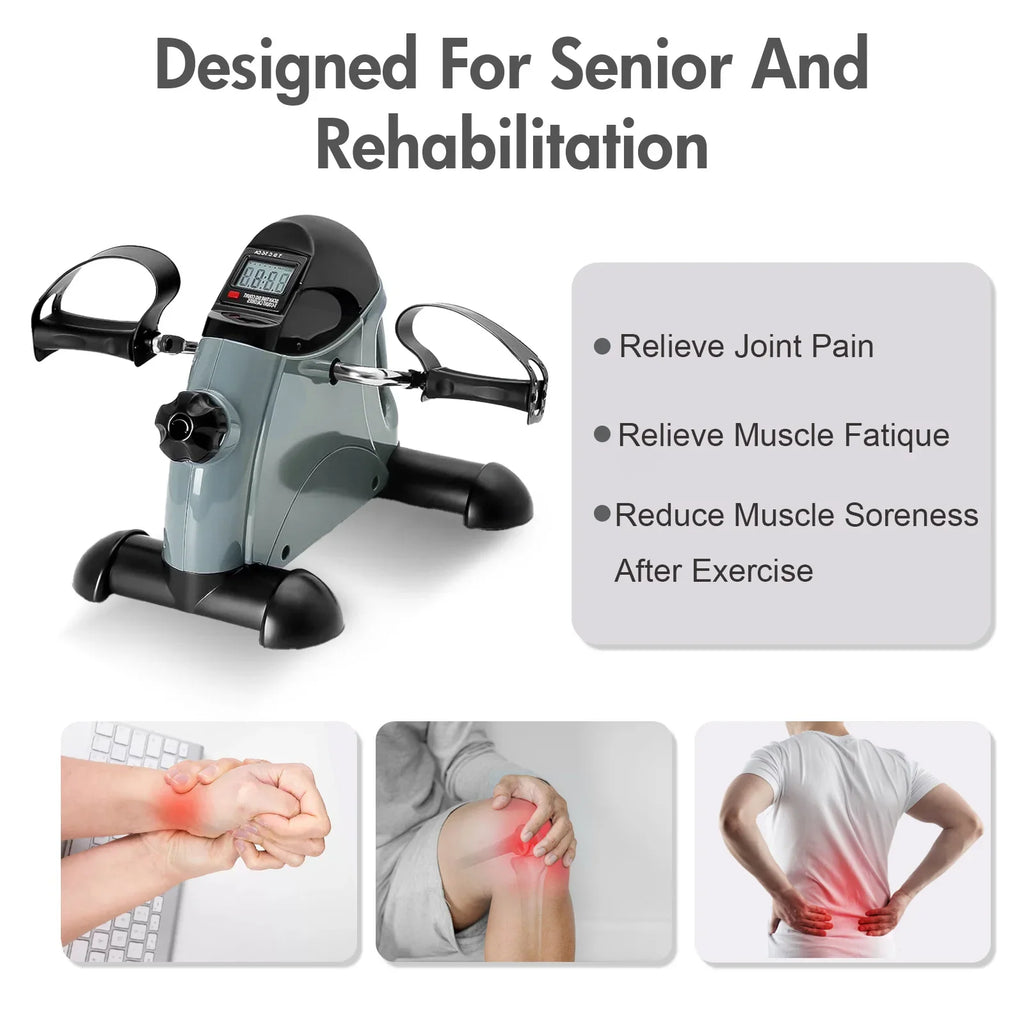 Mini exercise bike for physical therapy to relieve joint pain, muscle fatigue and soreness