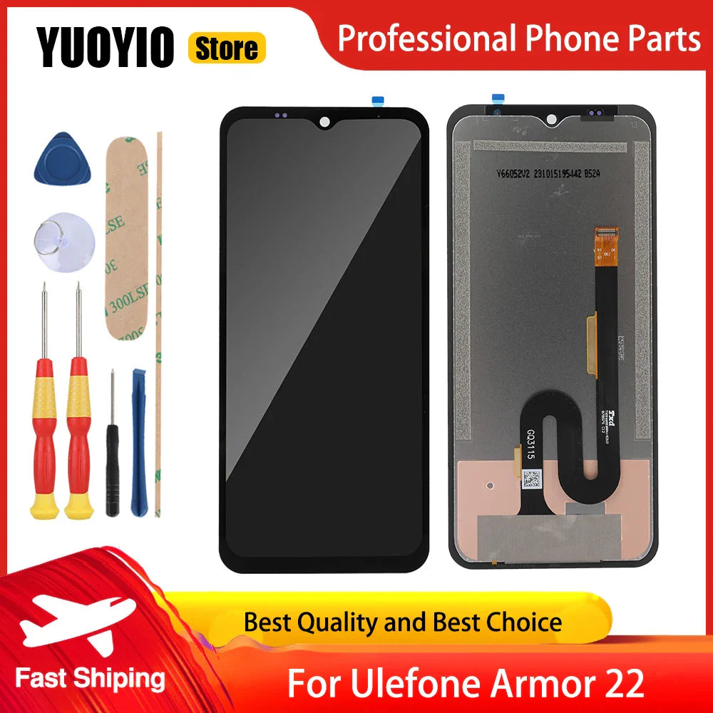Replacement LCD display and touch screen digitizer assembly with repair tools for a rugged smartphone