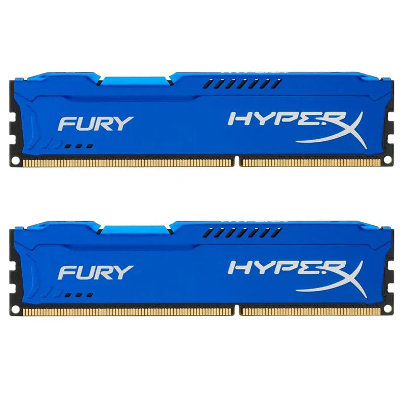 Two blue DDR3 desktop RAM memory modules
