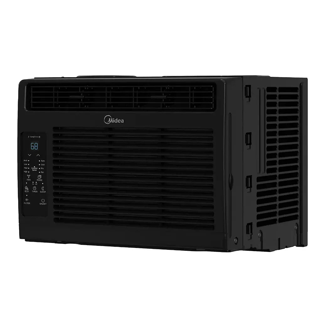 Black window air conditioner unit