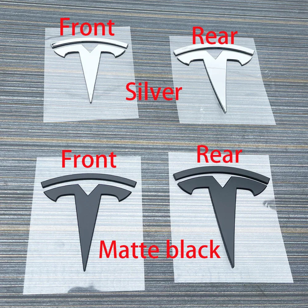 3D zinc alloy Tesla logo badge sticker for Model 3 and Model Y front hood or rear trunk