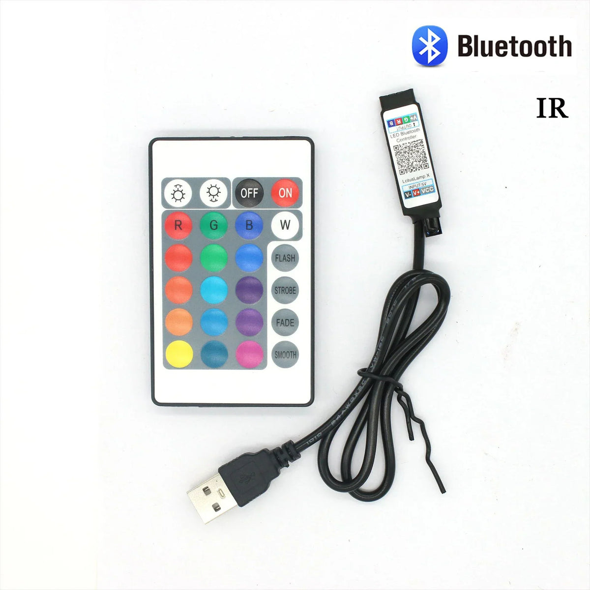 24-key remote controller and USB LED light adapter cable