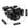 7.5HP 4-stroke 212cc gasoline engine with electric start and dimensions shown in inches
