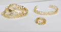 A pair of gold-plated stainless steel custom name hoop earrings