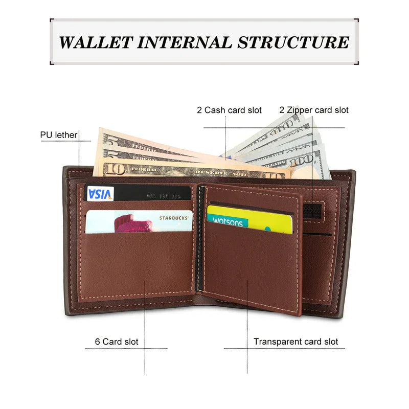 Open wallet showing interior structure with card and cash slots